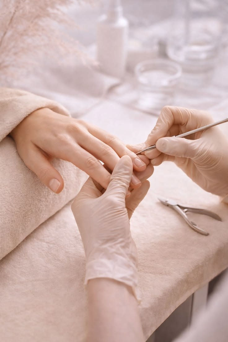 Sorgfältige Pflege der Fingernägel bei einer Maniküre